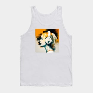 Excessivism Art White Woman Listening Music Lover Throw Tank Top